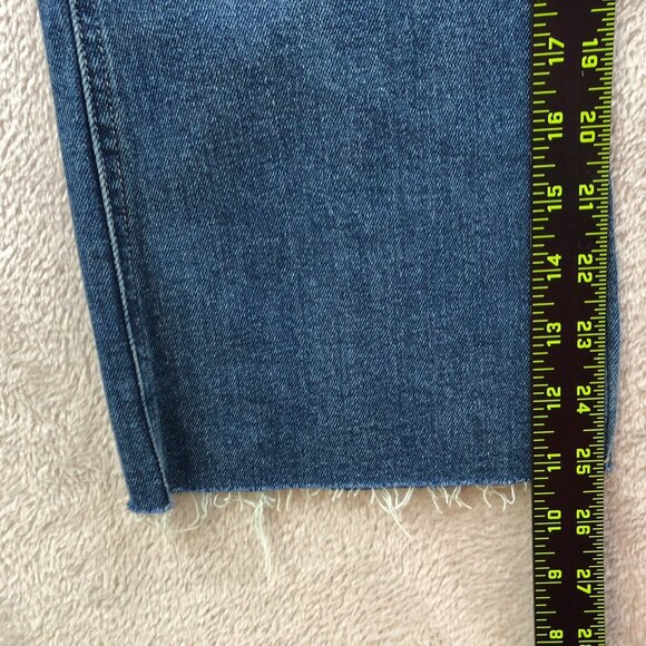 NWT Popsugar Womens Jeans Size 14 Straight Leg Frayed Hem Cotton Stretch Casual - Picture 5 of 16